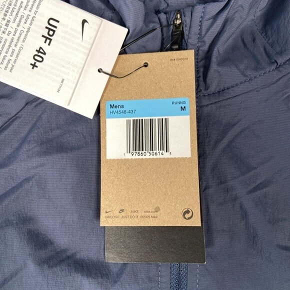 Nike Stride Repel UV Running Jacket Size Medium Men Thunder Blue HV4548-437 - Picture 9 of 9